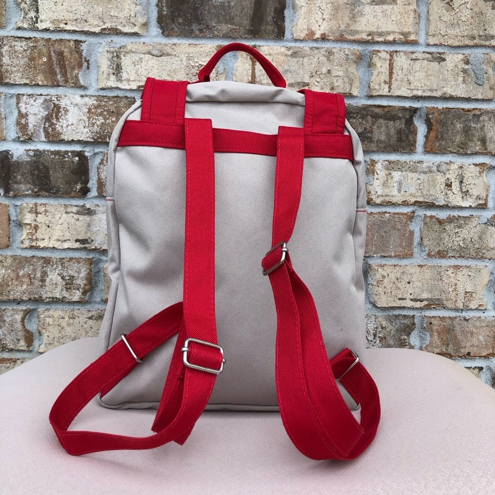 Tommy Hilfiger Red Tan Medium Size Snap/ Zipper Closure Women’s Backpack - Picture 7 of 16